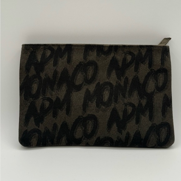 New APM Monaco textile khaki clutch make up bag - Picture 5 of 8